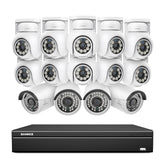16 Channel 4K PoE Bullet & PTZ Security Camera System, 8MP Outdoor PoE IP Cameras, Pan & Tilt, ONVIF Supported NVR, Two-Way Audio, Smart Human/Vehicle Detection (10x IP Cameras+4x PT Cameras)